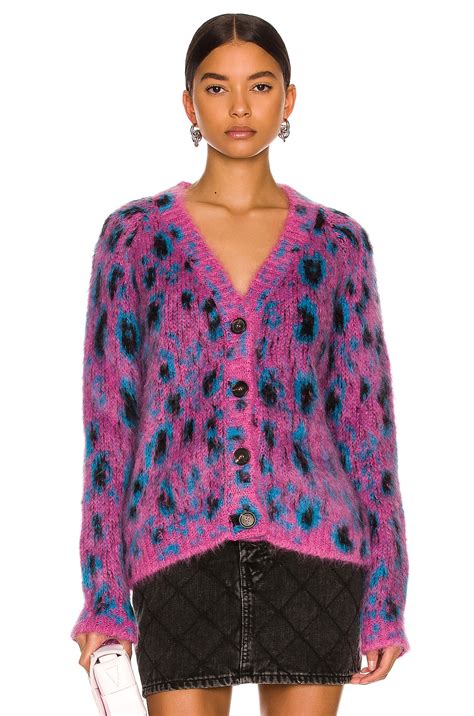 Miu Miu Leopard Cardigan in Orchidea 